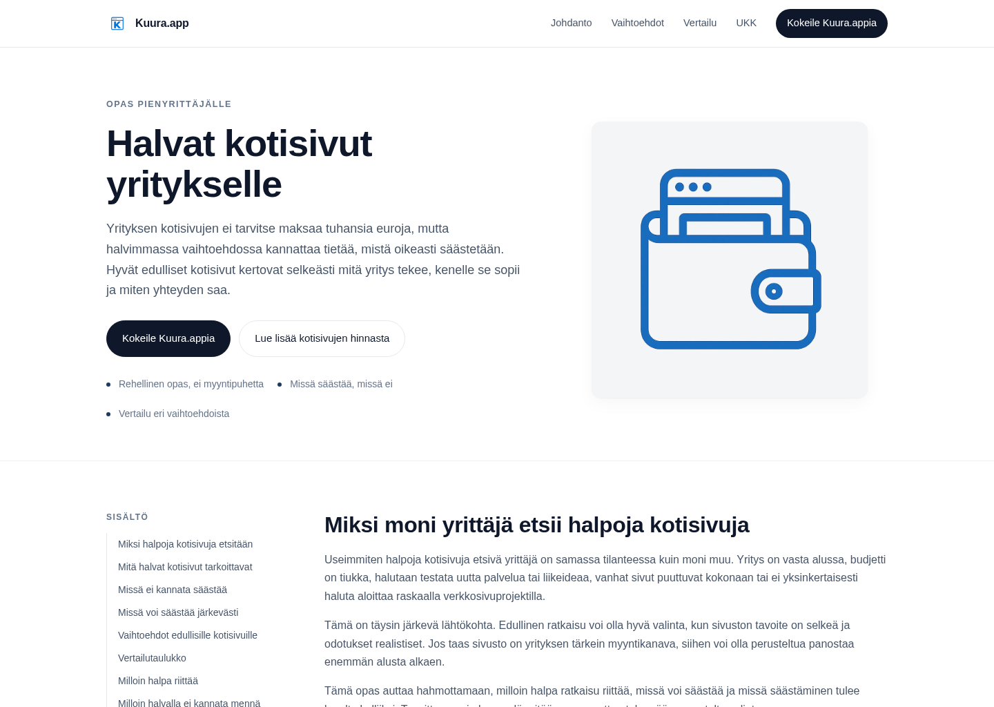 Halvat kotisivut yritykselle