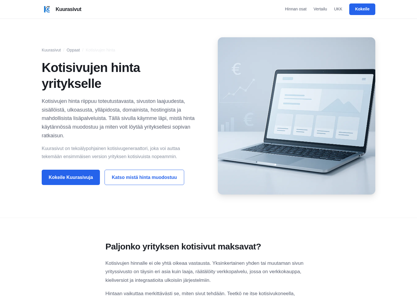 Kotisivujen Hinta