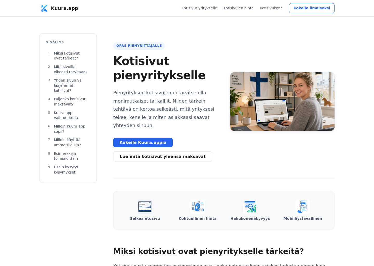Kotisivut pienyritykselle