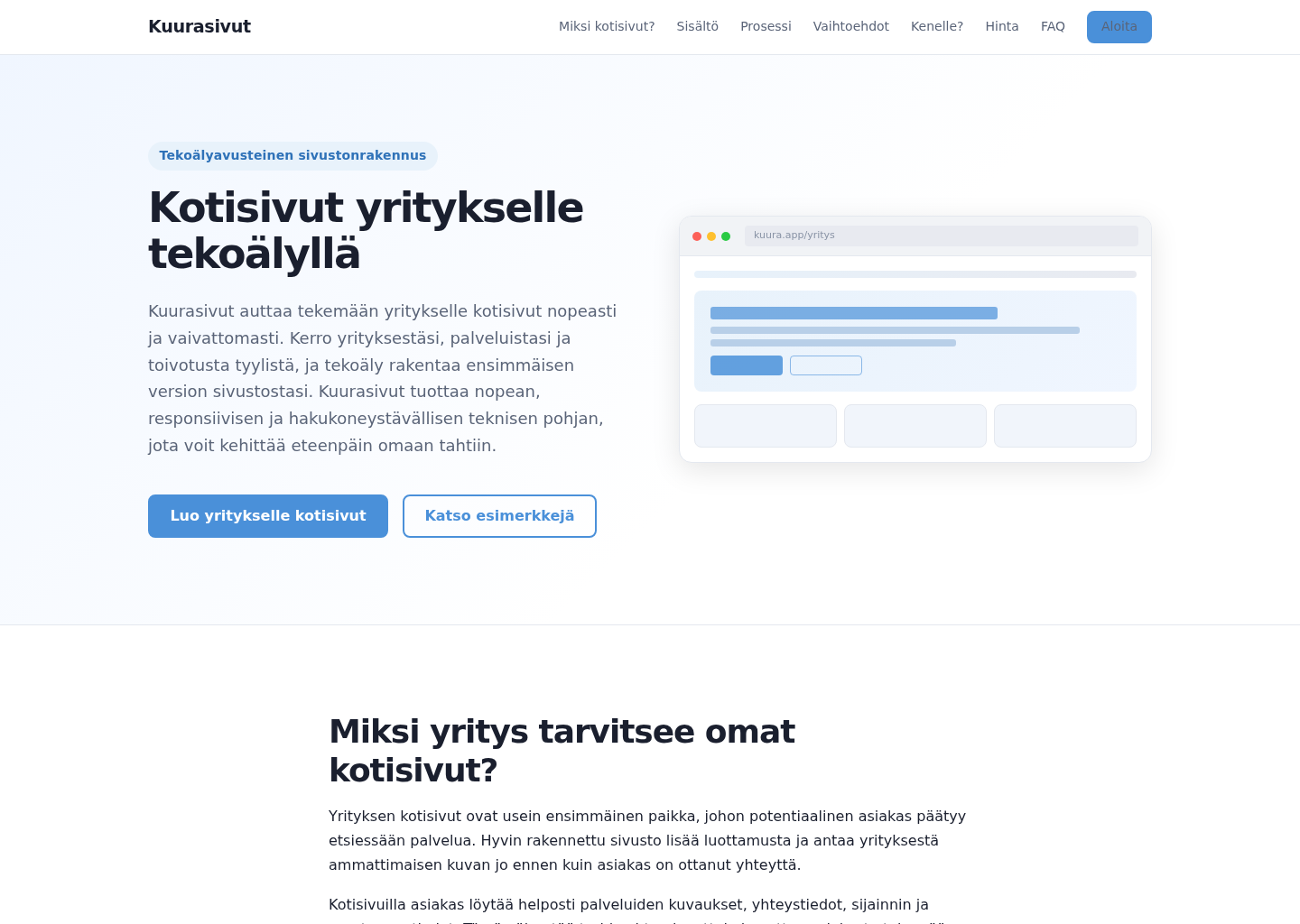 Kotisivut Yritykselle